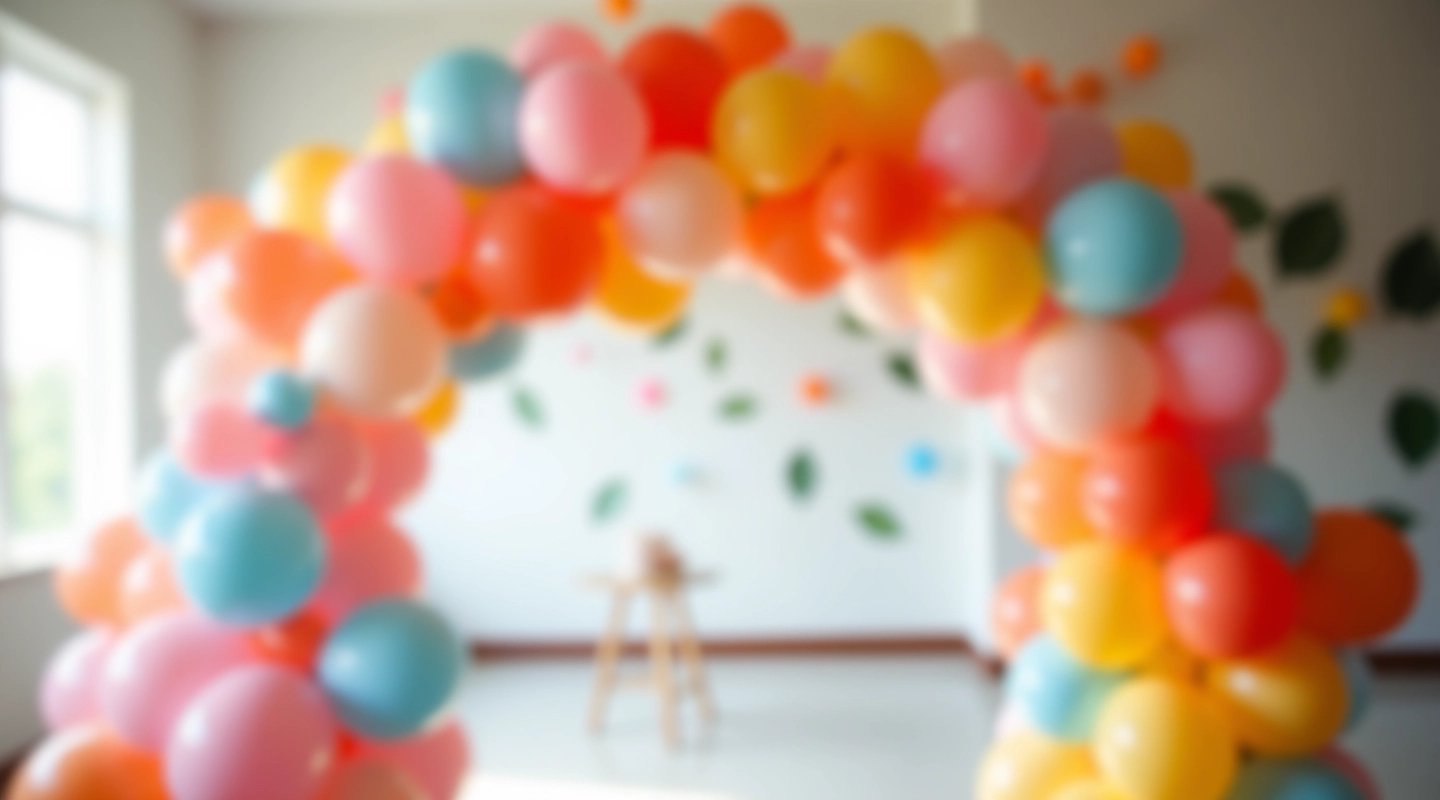 Beautiful balloon arch arrangement for a birthday celebration